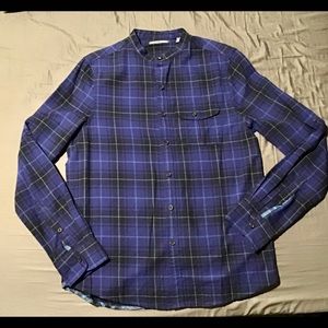 NEW $128 MICHAEL BASTIAN NAVY BANANA LEAF PRINT S//S VACATION BUTTON DOWN SHIRT